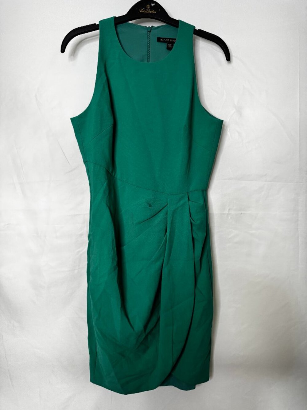 Black Halo Green Sleeveless Draped Tulip Hem Sheath Dress Size 2 NWOT